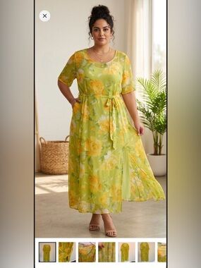 Klozlyne Vintage Floral Dress – Size 2X